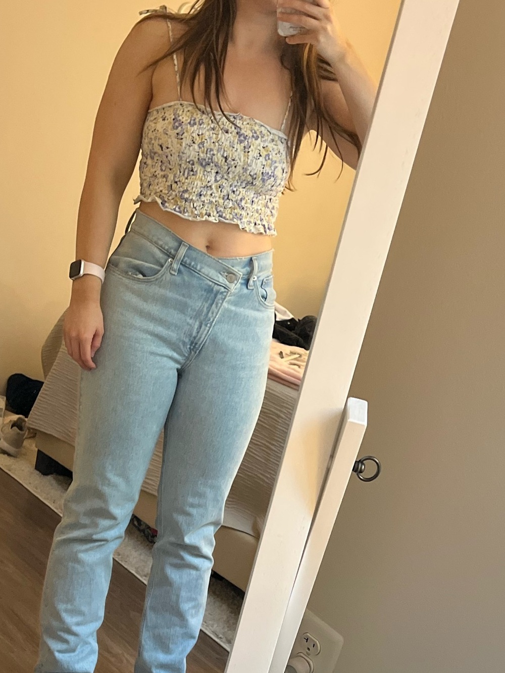 Wild Fable Floral Smocked Crop Top